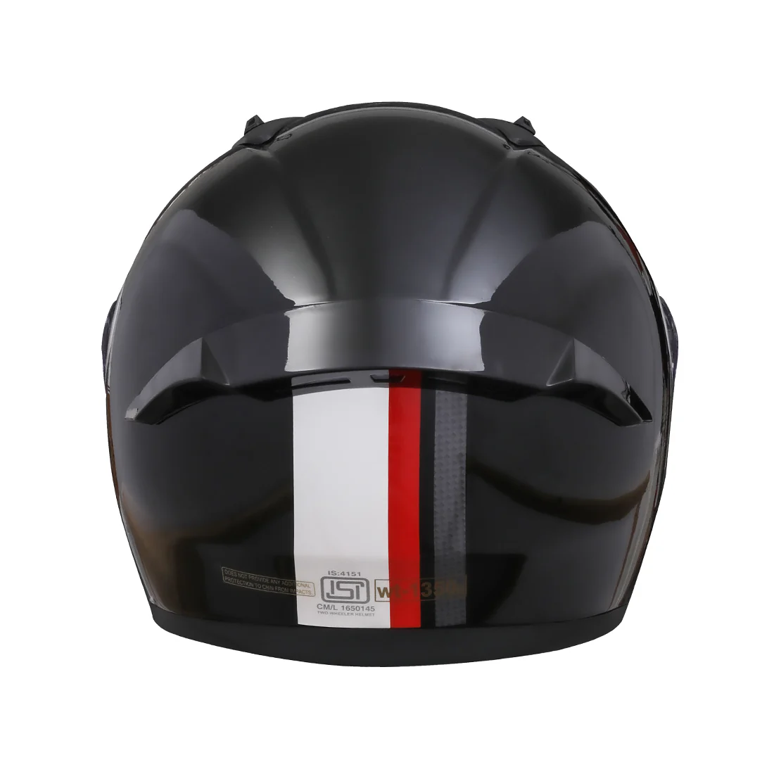 TVS Apache Full Face Helmet | Color: Black, Red & White Strip - Image 6