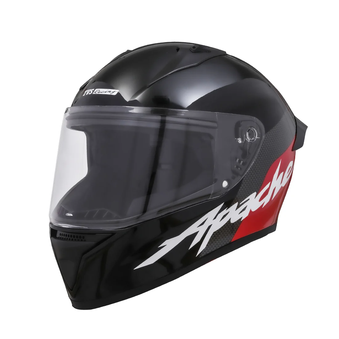 TVS Apache Full Face Helmet - Color: Black and Red - Image 2