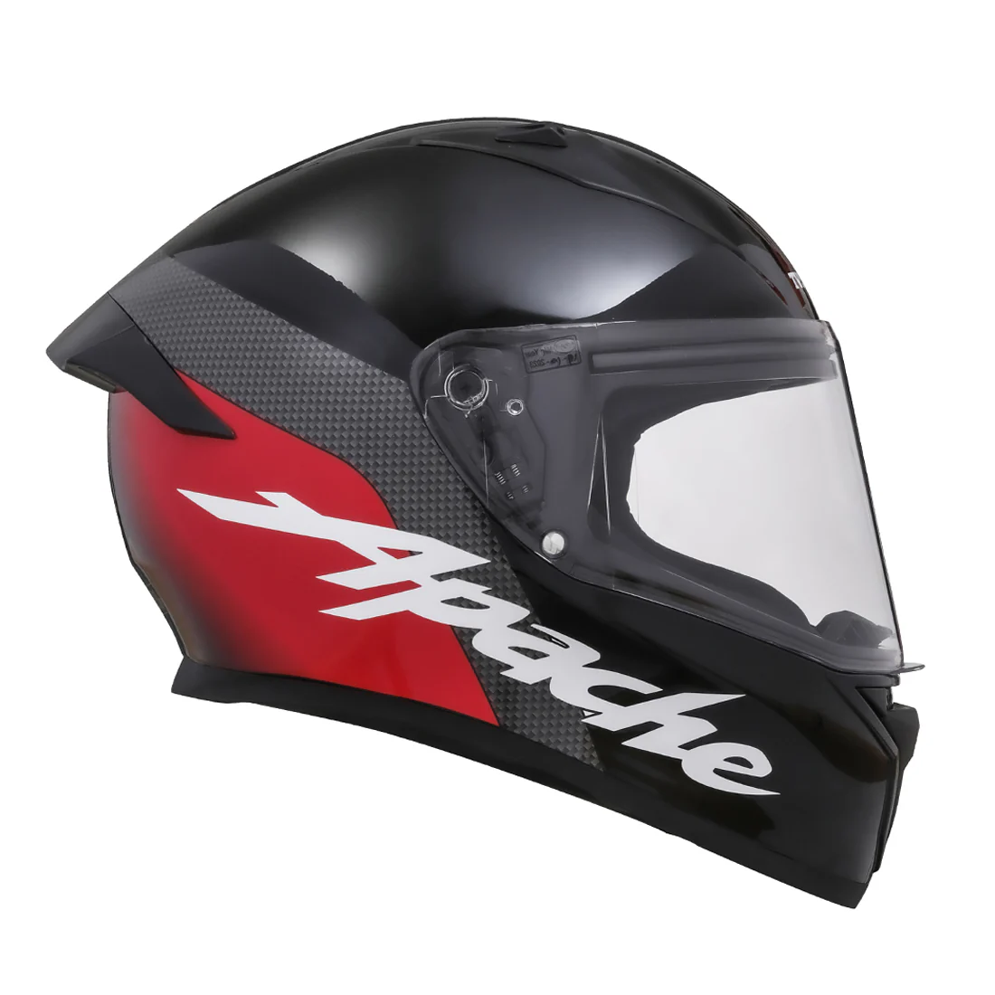 TVS Apache Full Face Helmet - Color: Black and Red - Image 3