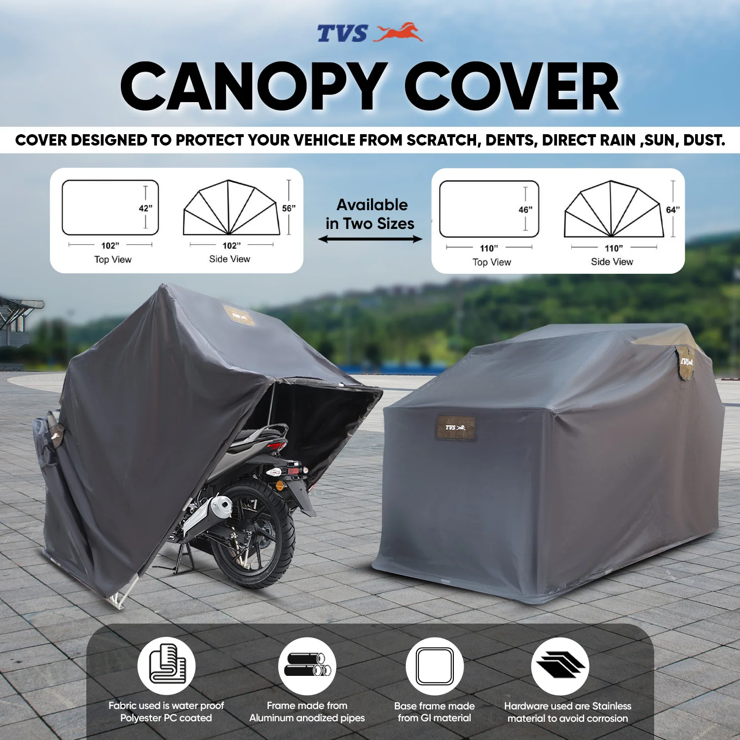 Canopy Vehicle Cover Big 102/56  All-Weather Protection - Image 2