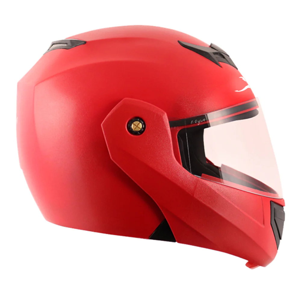 TVS Flip up Helmet Full Face, Color: Red - ISI Certified - Image 3