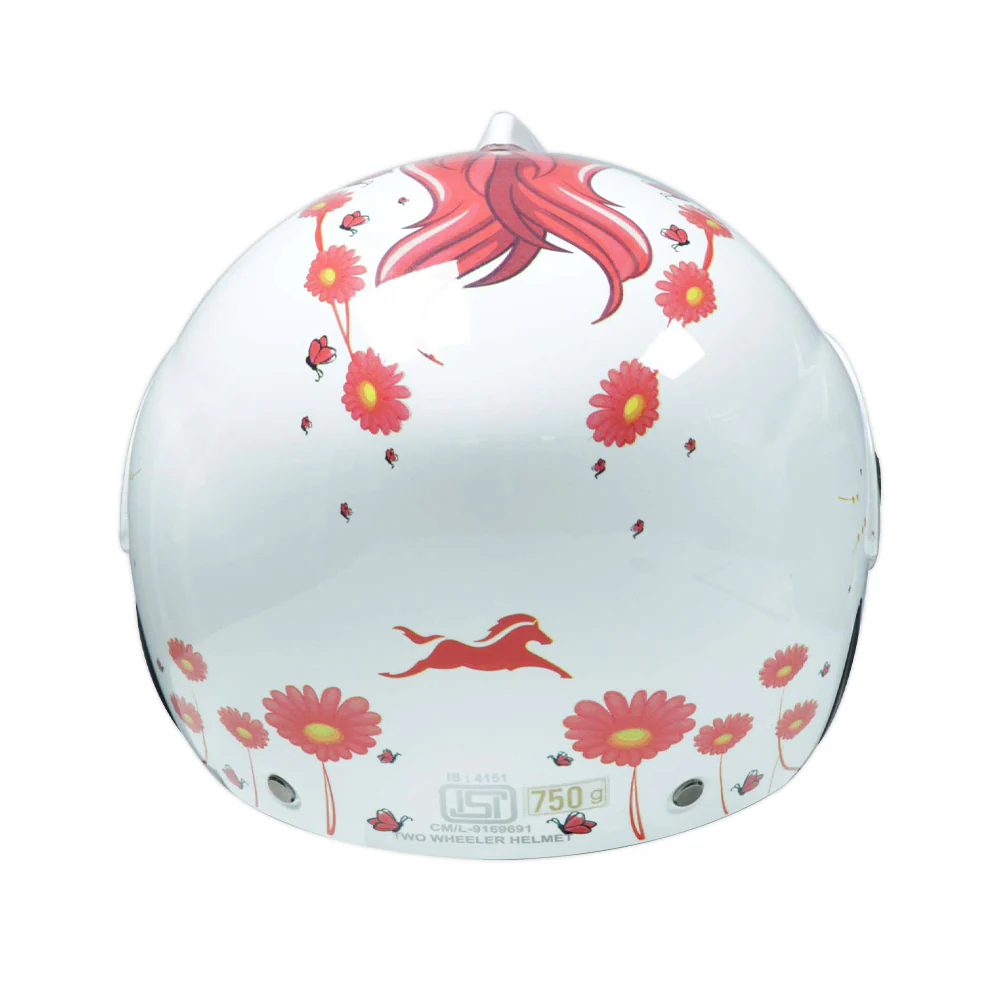 TVS Half Face Kids Helmet, Rosy Field - ISI Certified - Image 6