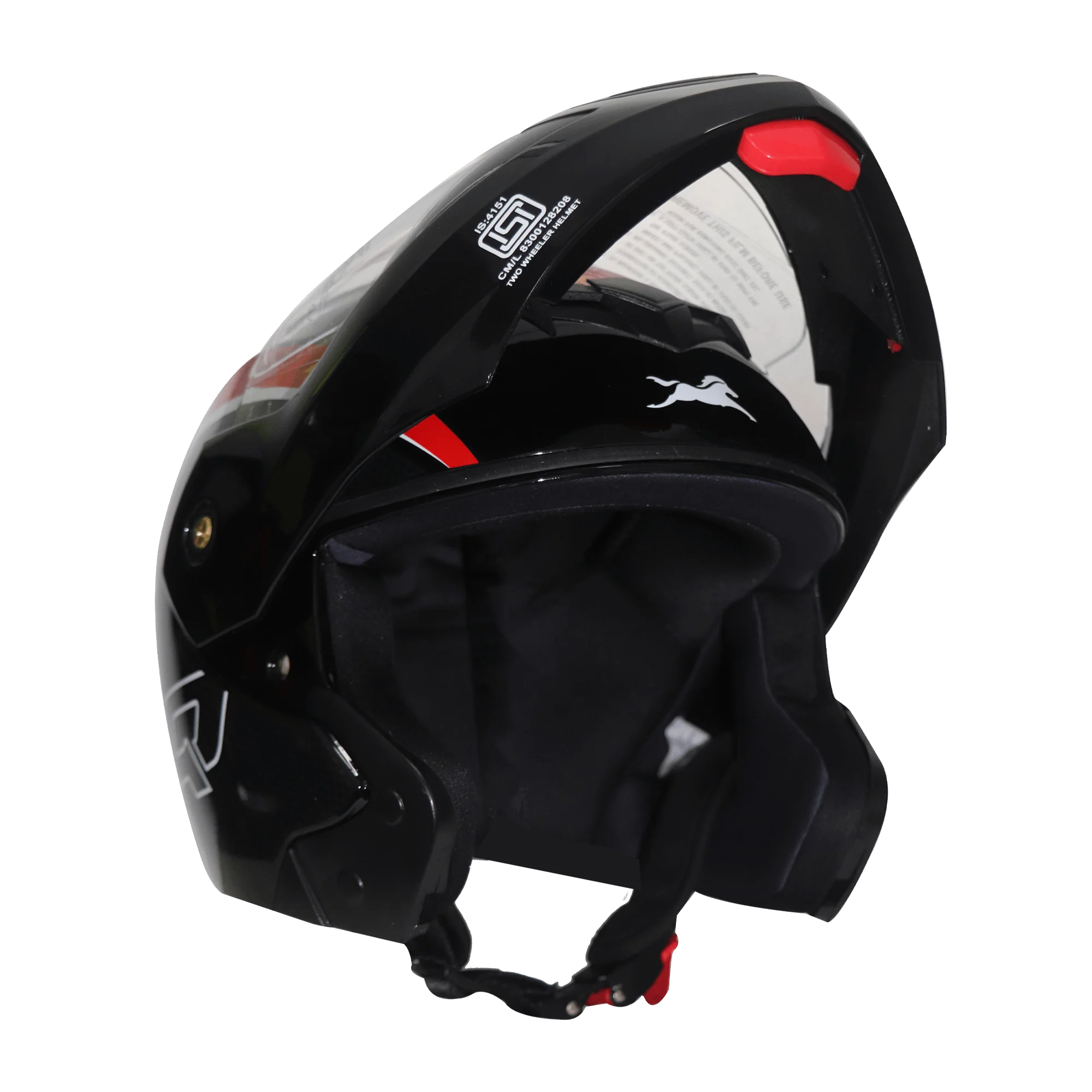 TVS Ntorq Edition Full Face Helmet | ISI Certified Color: Black & Red - Image 7