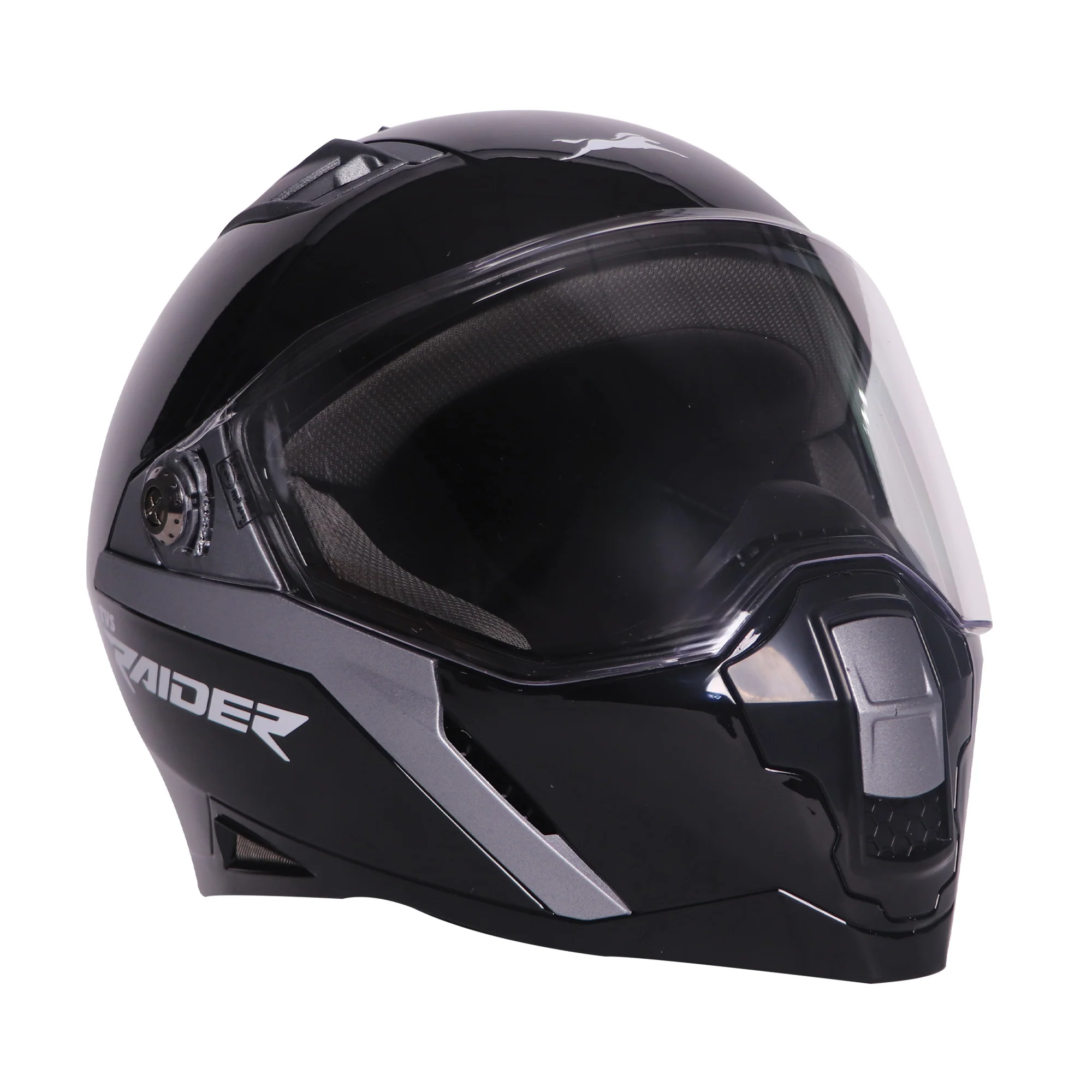 TVS Raider Full Face Helmet, Color: Black & Grey | ISI Certified - Image 6