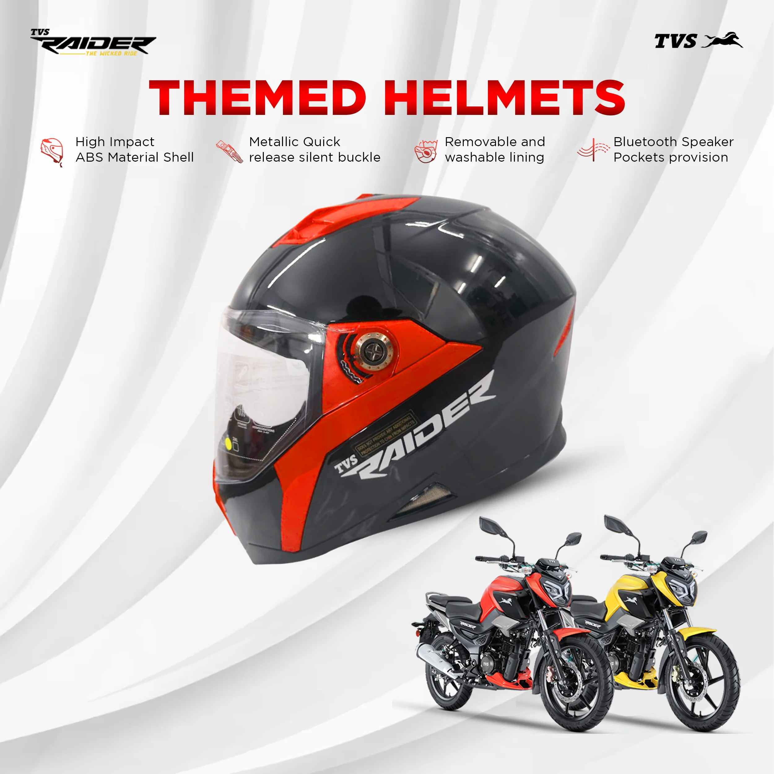 TVS Raider Full Face Helmet – Stylish and Safe Riding Gear - Image 2