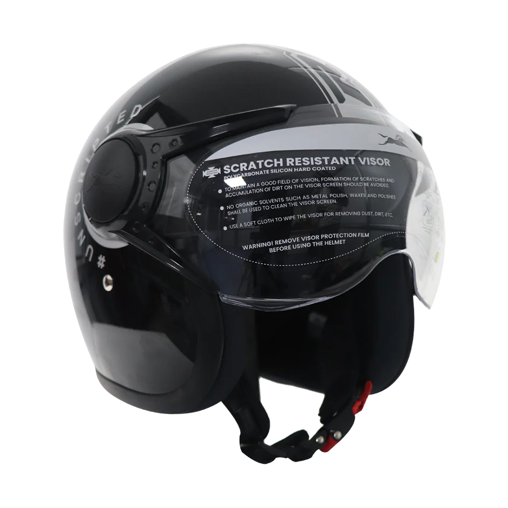 TVS RONIN Half Face Black Helmet - ISI Certified - Image 5