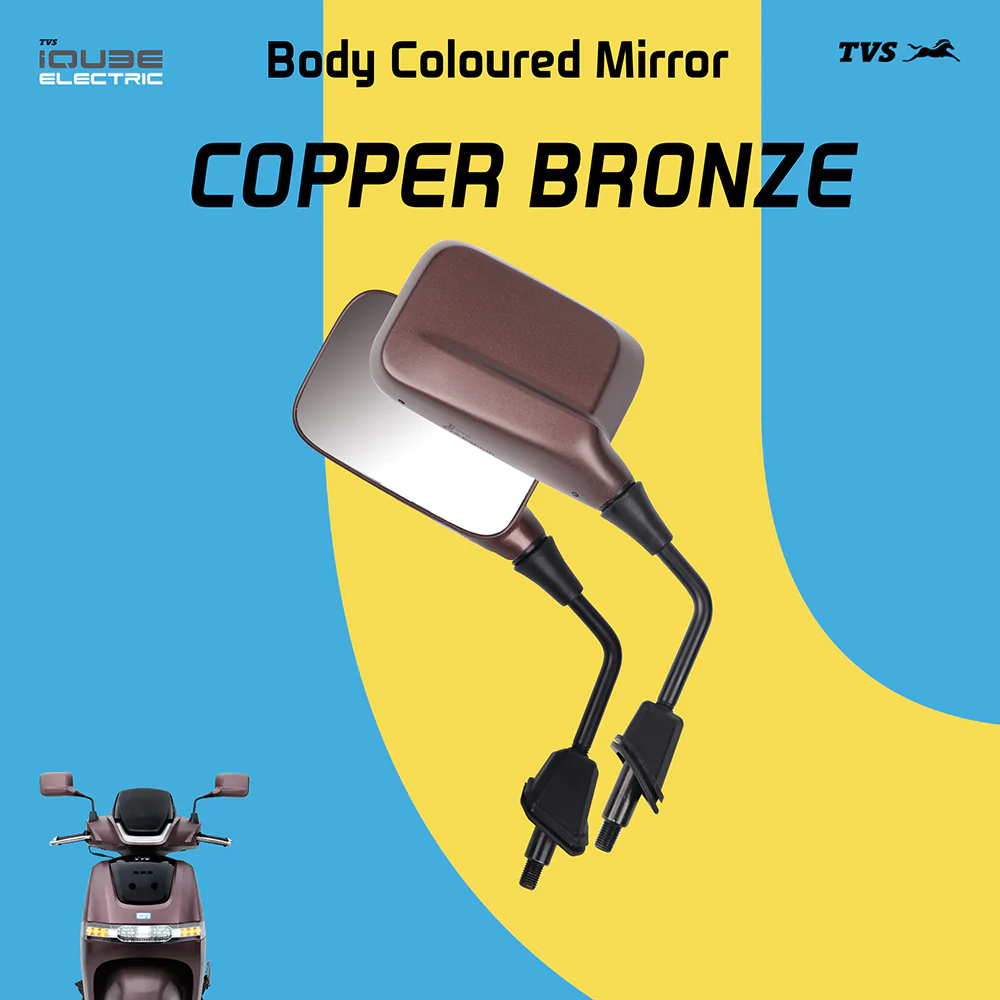 TVS Mirror Set (Left & Right) for IQUBE - Painted Copper Bronze - Image 2