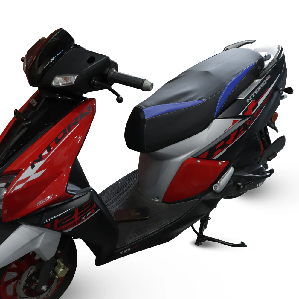 TVS NTORQ Seat Cover Black with Blue -Durable Seat Protection - Image 3
