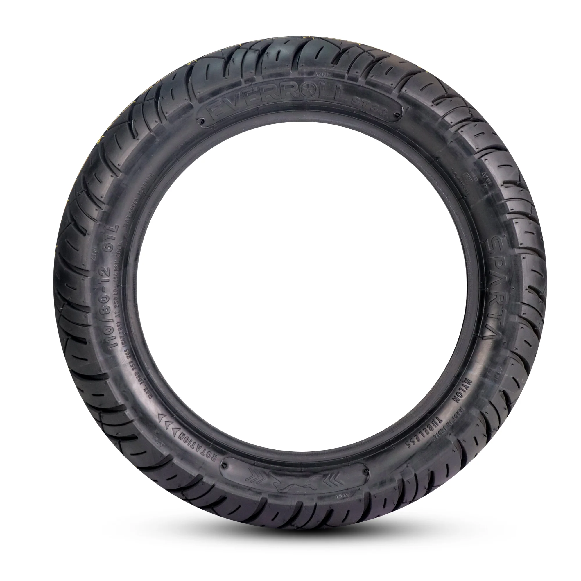 Rear Tubeless Nylon Tyre - 110/80-12 TL TO ST32 | Vehicle Compatibility - TVS Ntorq - Image 4