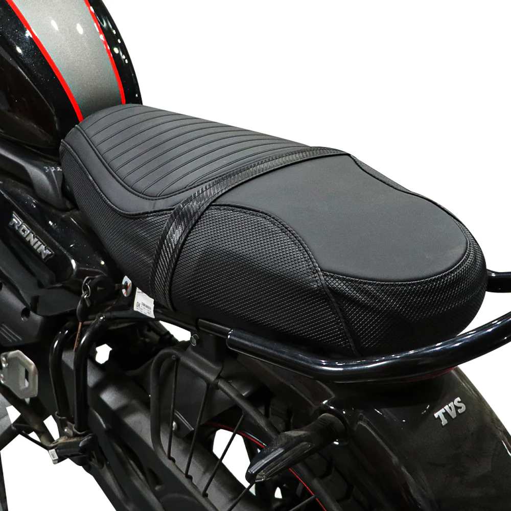TVS Ronin Black Seat Cover with Small Cross Pattern for Style (2024 or before Edition) - Image 3
