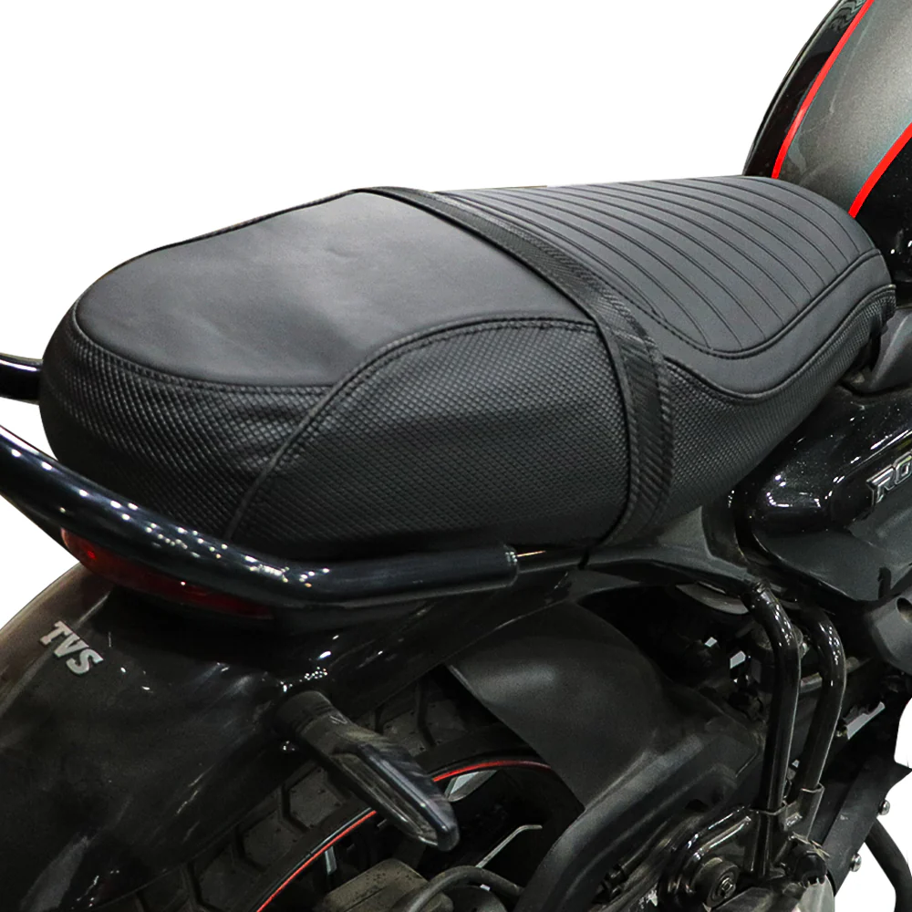 TVS Ronin Black Seat Cover with Small Cross Pattern for Style (2024 or before Edition) - Image 4