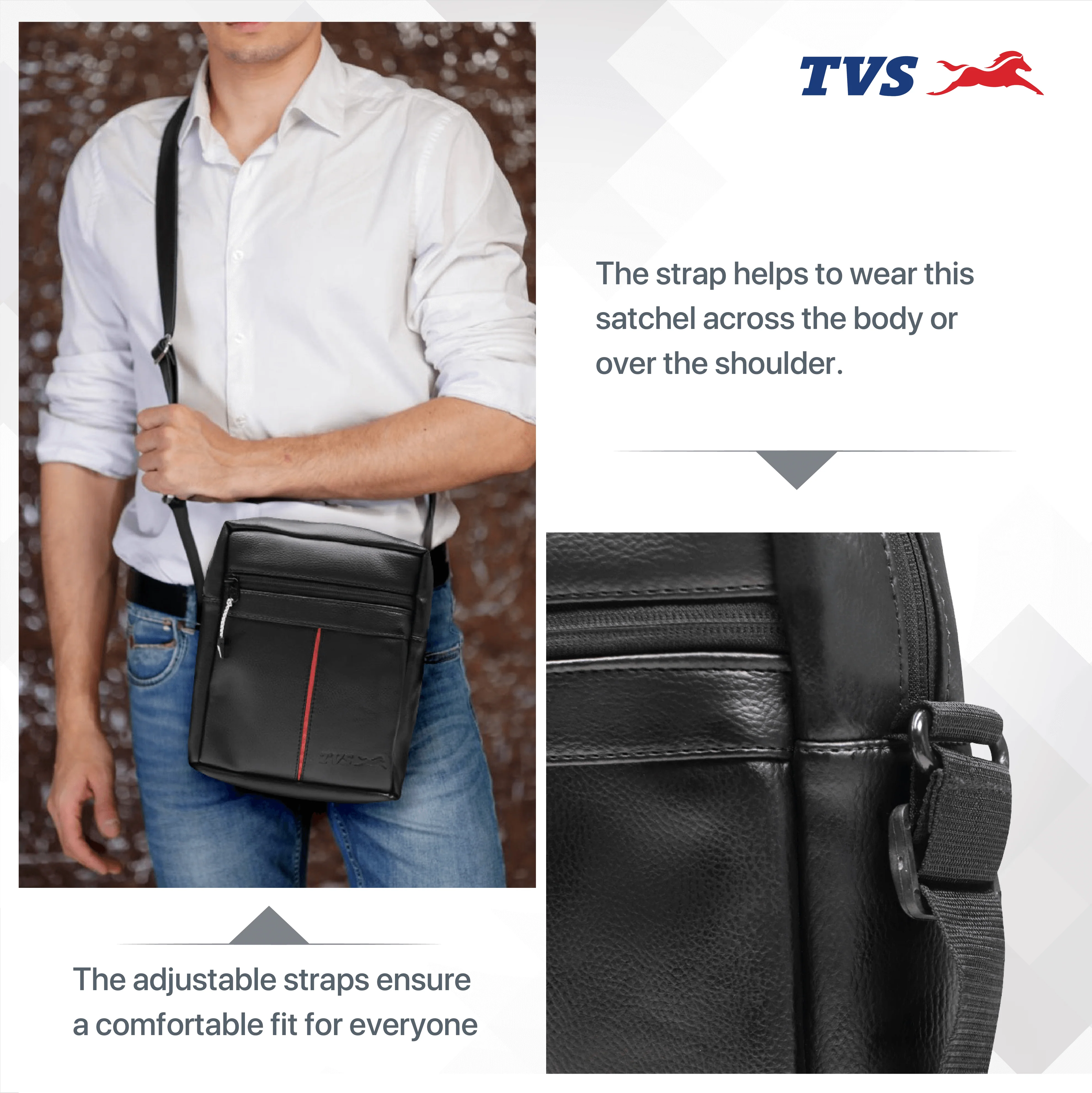 TVS Sling Bag - Black - Image 3