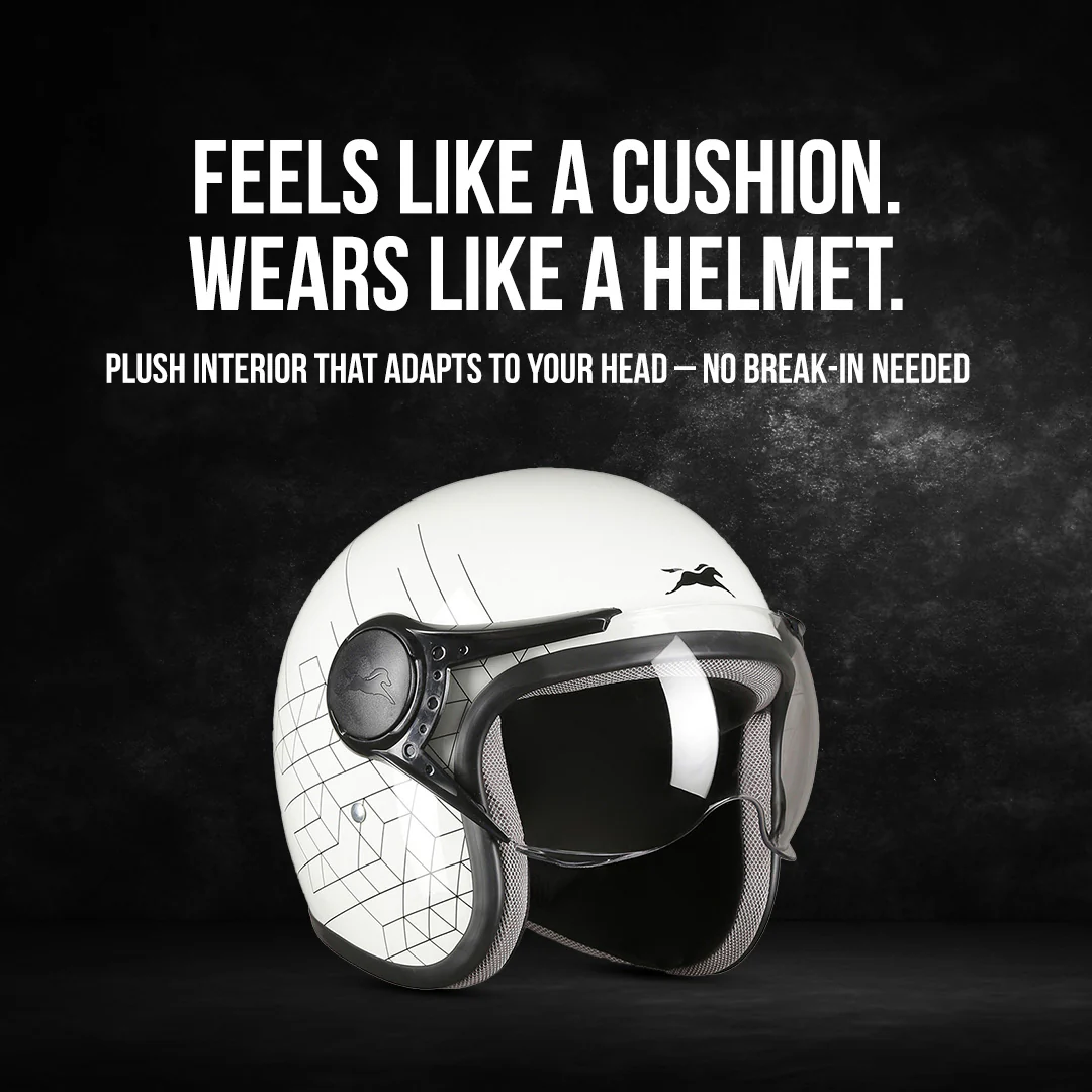 TVS Cruisetown Open Face Helmet – Stylish & Safe Helmet for Riders | ISI & DOT Certified | Premium Protection for Men & Women | Comfortable, Durable & Lightweight Design with Visor - Image 15