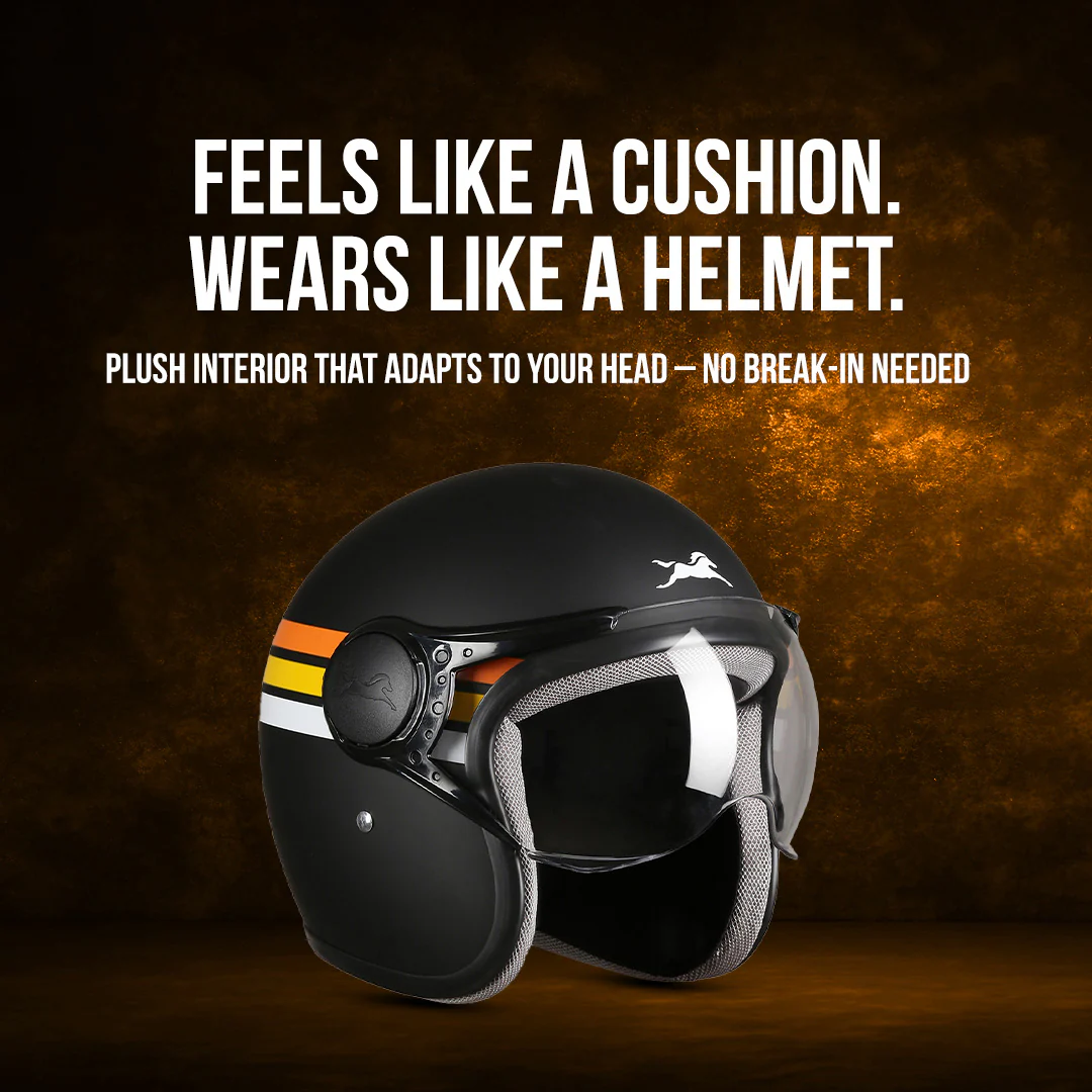 TVS Cruisetown Open Face Helmet – Stylish & Safe Helmet for Riders | ISI & DOT Certified | Premium Protection for Men & Women | Comfortable, Durable & Lightweight Design with Visor - Image 37