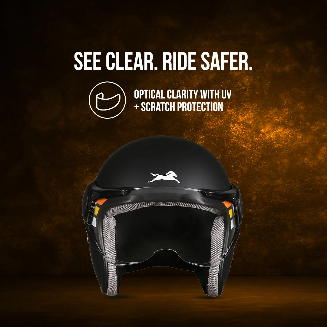 TVS Cruisetown Open Face Helmet – Stylish & Safe Helmet for Riders | ISI & DOT Certified | Premium Protection for Men & Women | Comfortable, Durable & Lightweight Design with Visor - Image 42