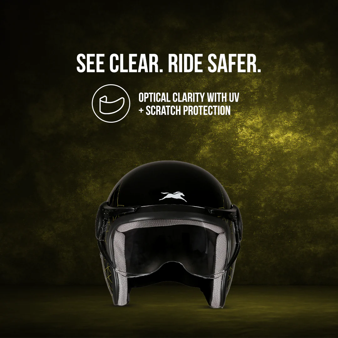 TVS Cruisetown Open Face Helmet – Stylish & Safe Helmet for Riders | ISI & DOT Certified | Premium Protection for Men & Women | Comfortable, Durable & Lightweight Design with Visor - Image 9