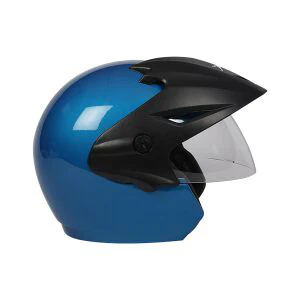 TVS Half Face Cruiser Helmet Blue/Black - Stylish Peak Design - Image 3