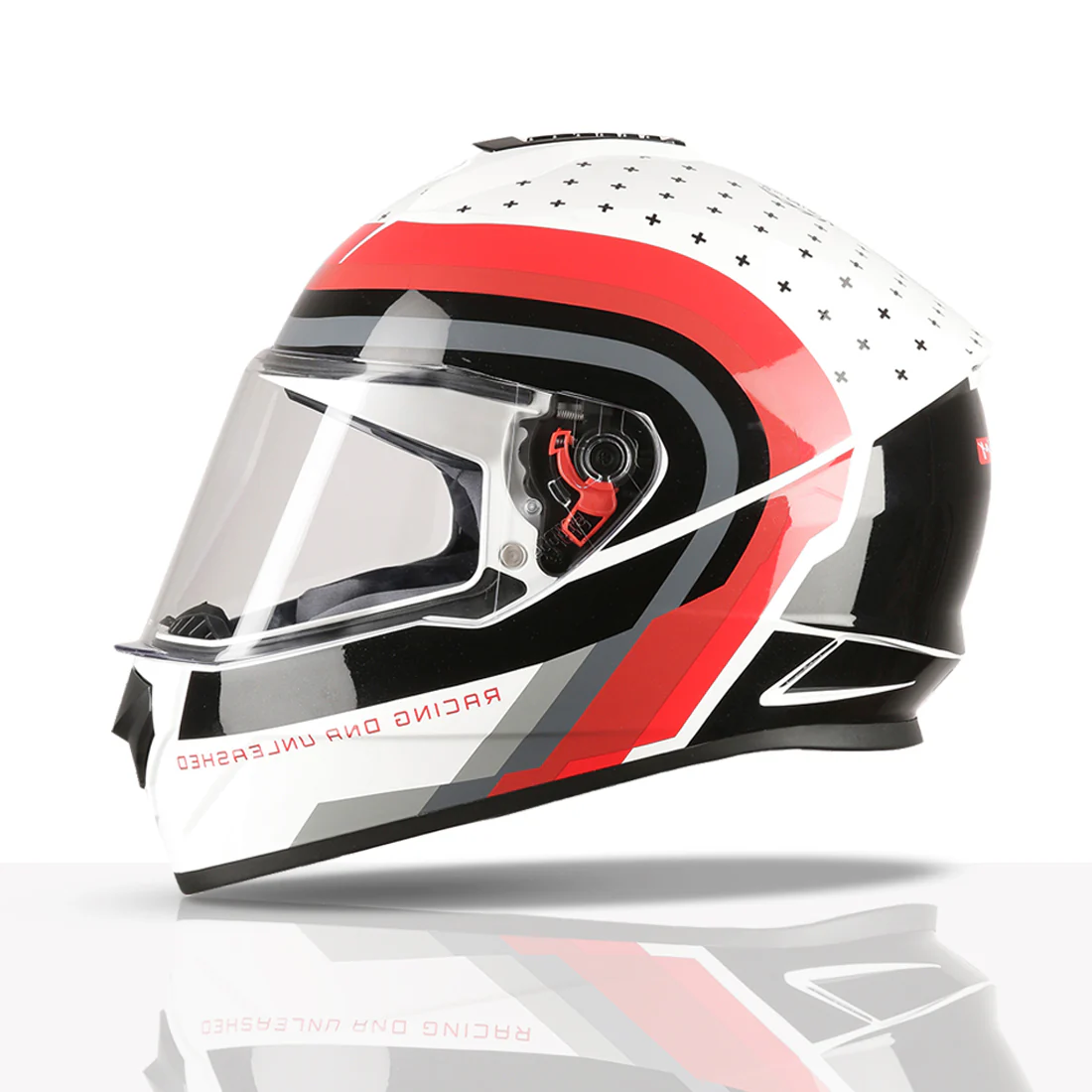 TVS Racing Phantom Series Full Face Dual Visor Helmet for Men | Premium Bike Helmets with ABS Shell, UV Paint | Quick Release System | Aerodynamic Design | DOT & ISI Certified (Black V1) - Image 25