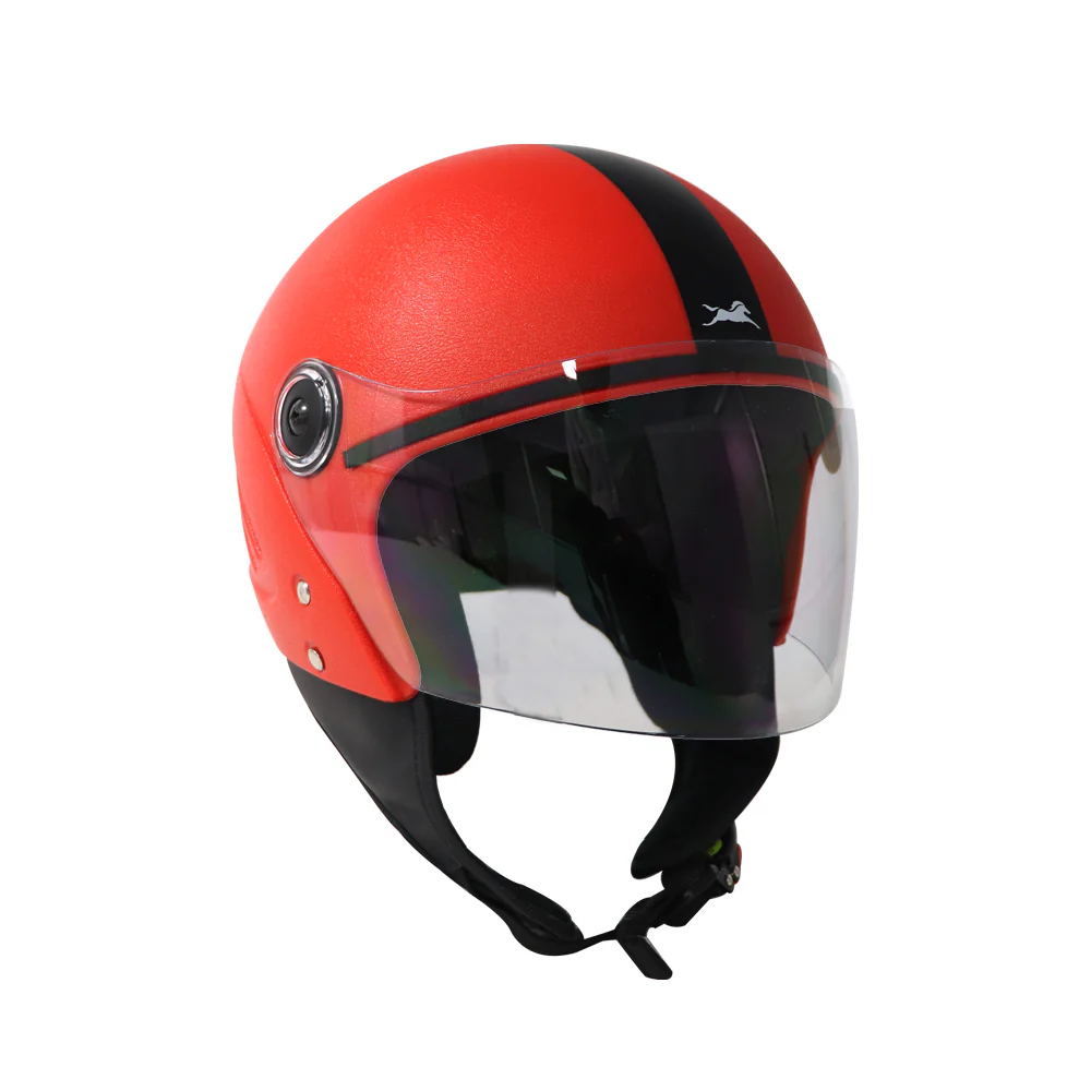 TVS Helmet Half Face Black Eco Red - Image 2
