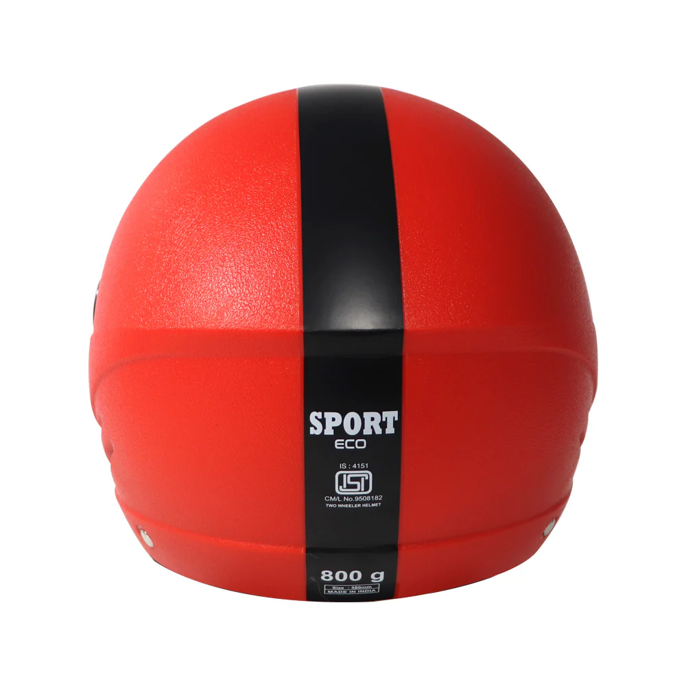 TVS Helmet Half Face Black Eco Red - Image 4