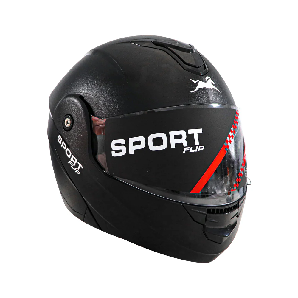 TVS Helmet Half Face Flip Black - Image 2