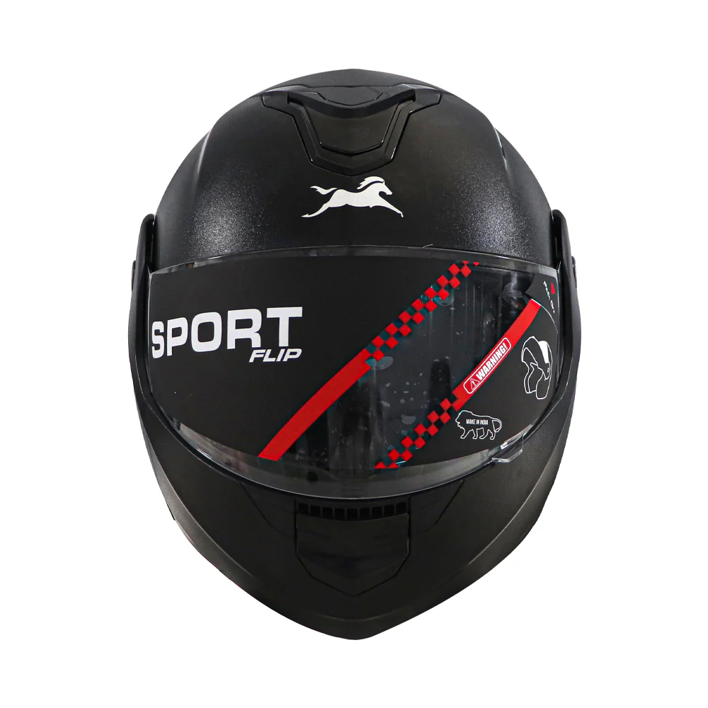 TVS Helmet Half Face Flip Black - Image 4
