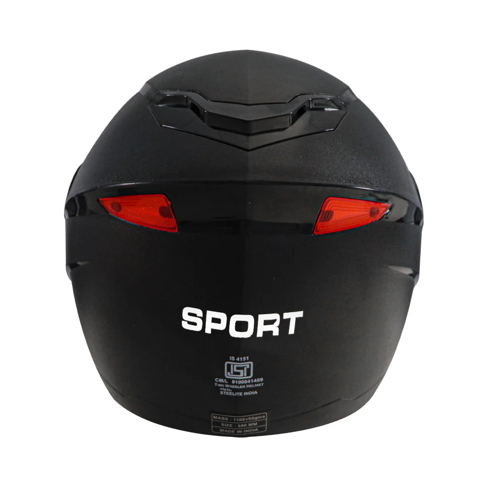 TVS Helmet Half Face Flip Black - Image 5
