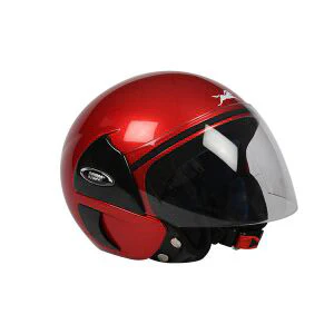 TVS Helmet Half Face Motorbike Helmet (Red-BL) - Image 2