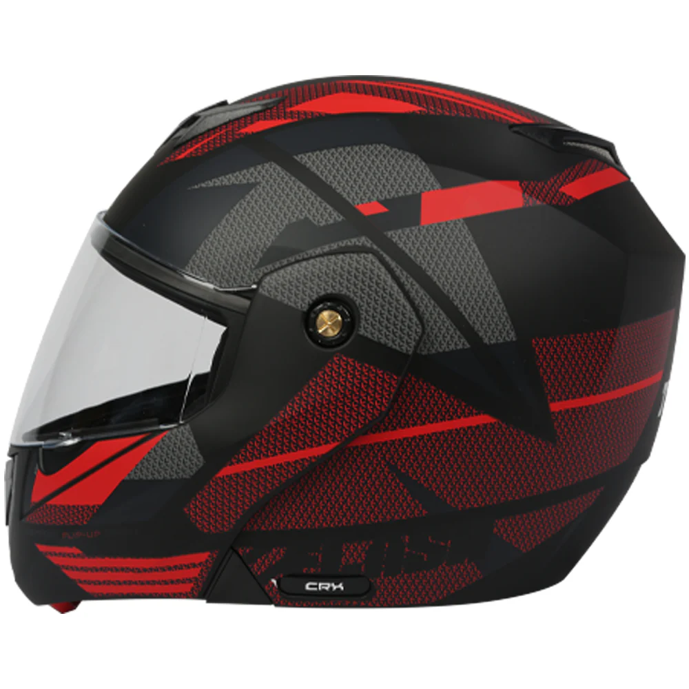 TVS Flip-Up Full Face Helmet (Red and Black) - Image 2
