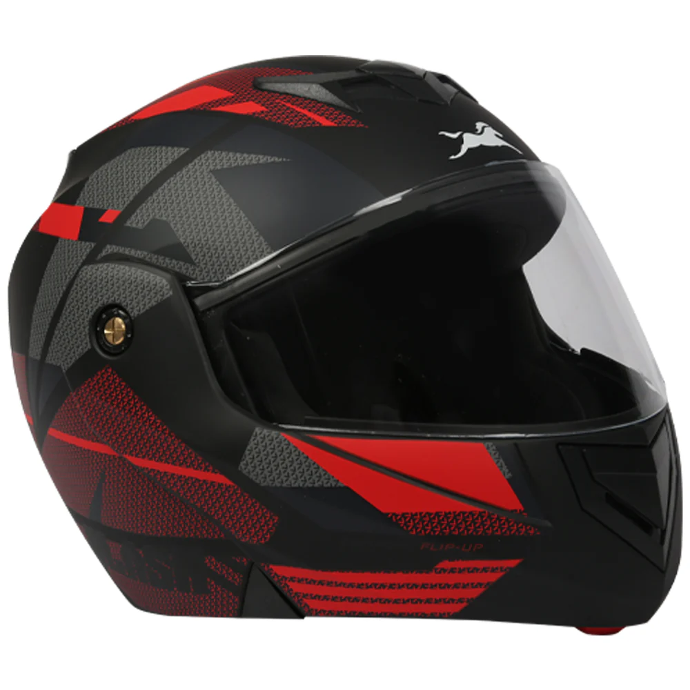 TVS Flip-Up Full Face Helmet (Red and Black) - Image 3