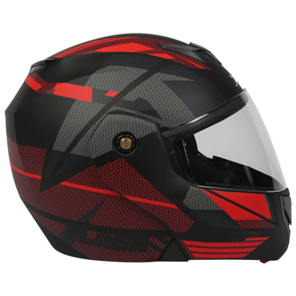 TVS Flip-Up Full Face Helmet (Red and Black) - Image 5