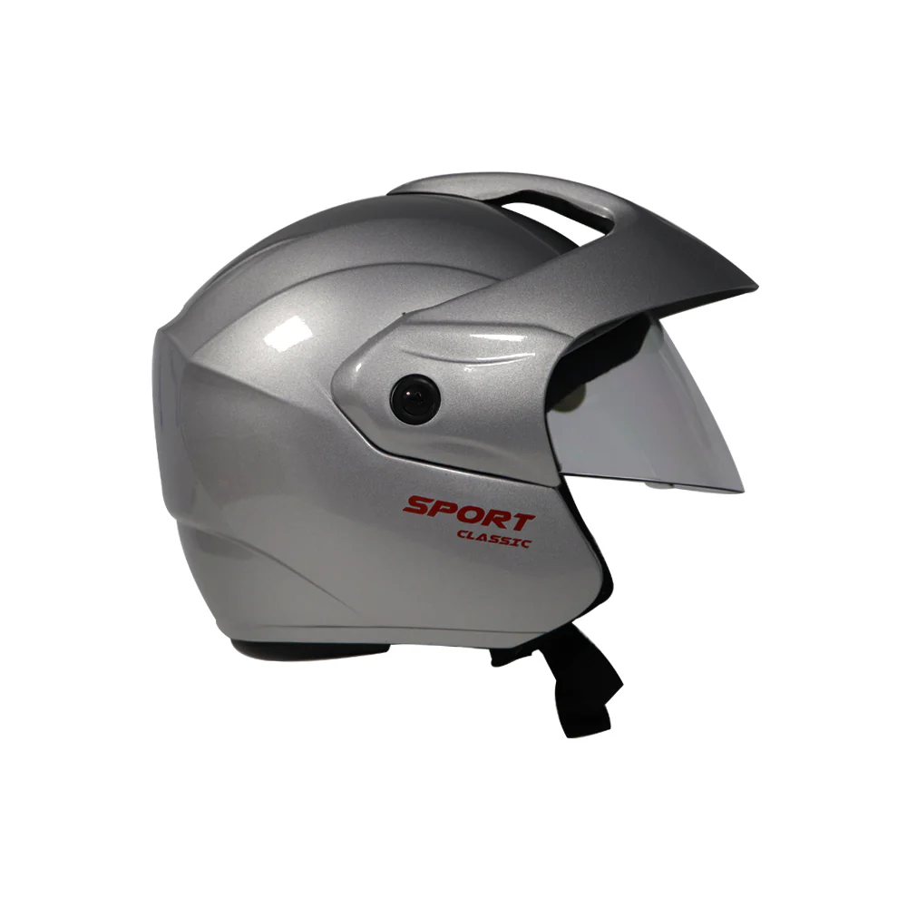 TVS Sport Classic Half Face Helmet, Color: Silver - ISI Certified - Image 2