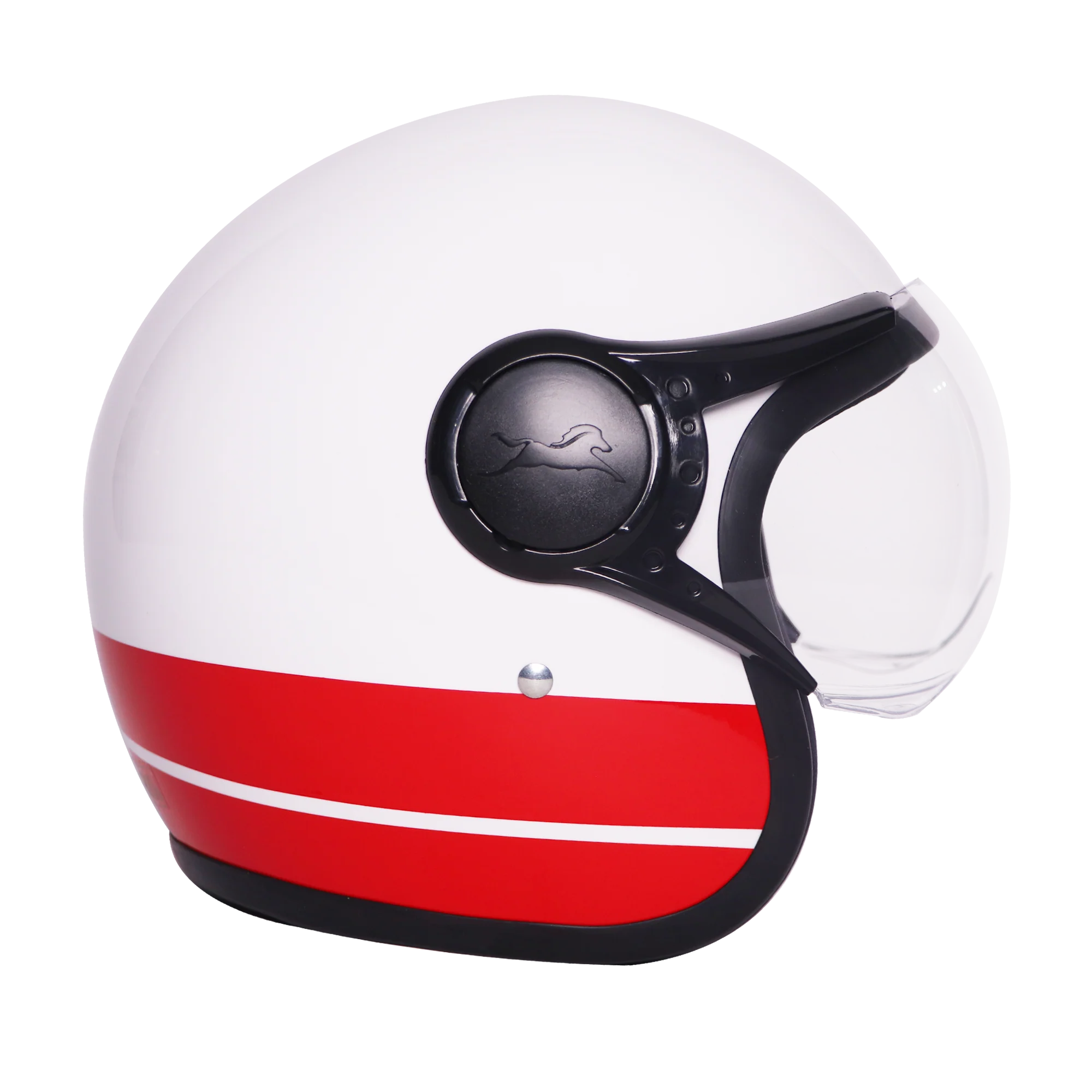 TVS J110 Half Face Helmet, Meteor Red Gloss - Image 2