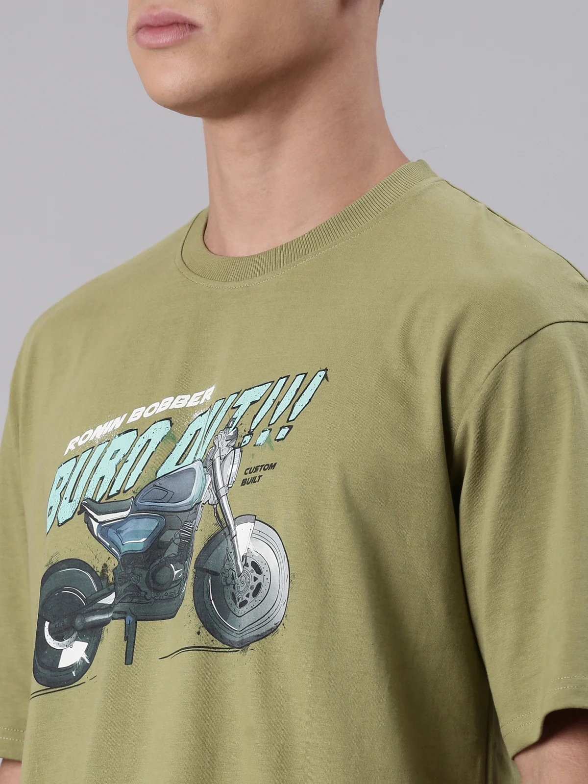 TVS Lifestyle 100% Cotton Oversized Graphic T-shirt for Men | Premium 220 GSM Heavyweight Tee with Relaxed Fit | Soft Cotton Oversized T Shirt for Boys | Durable Ribbed Neckline Streetwear Style - Image 12