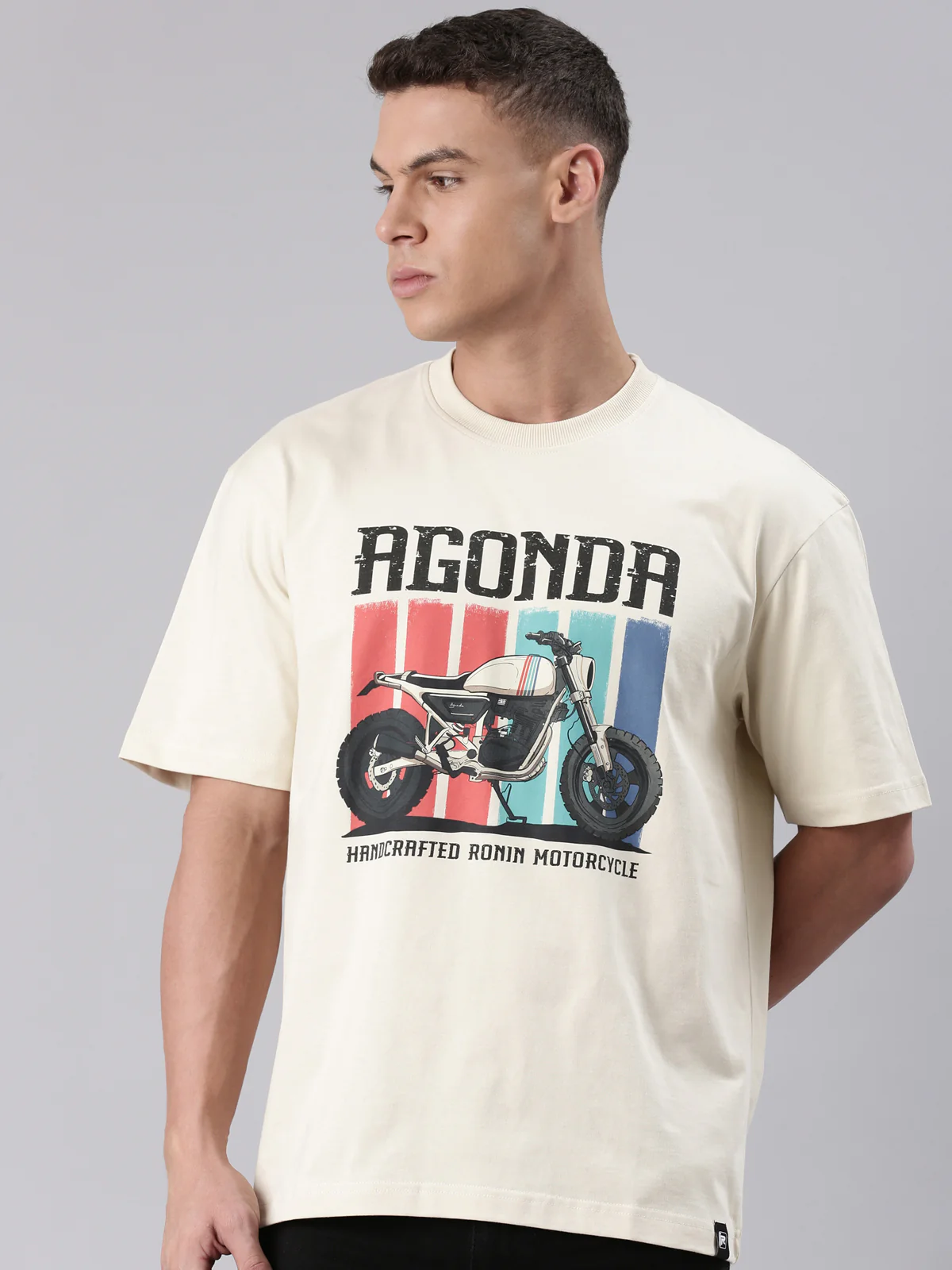 TVS Lifestyle 100% Cotton Oversized Graphic T-shirt for Men | Premium 220 GSM Heavyweight Tee with Relaxed Fit | Soft Cotton Oversized T Shirt for Boys | Durable Ribbed Neckline Streetwear Style - Image 2
