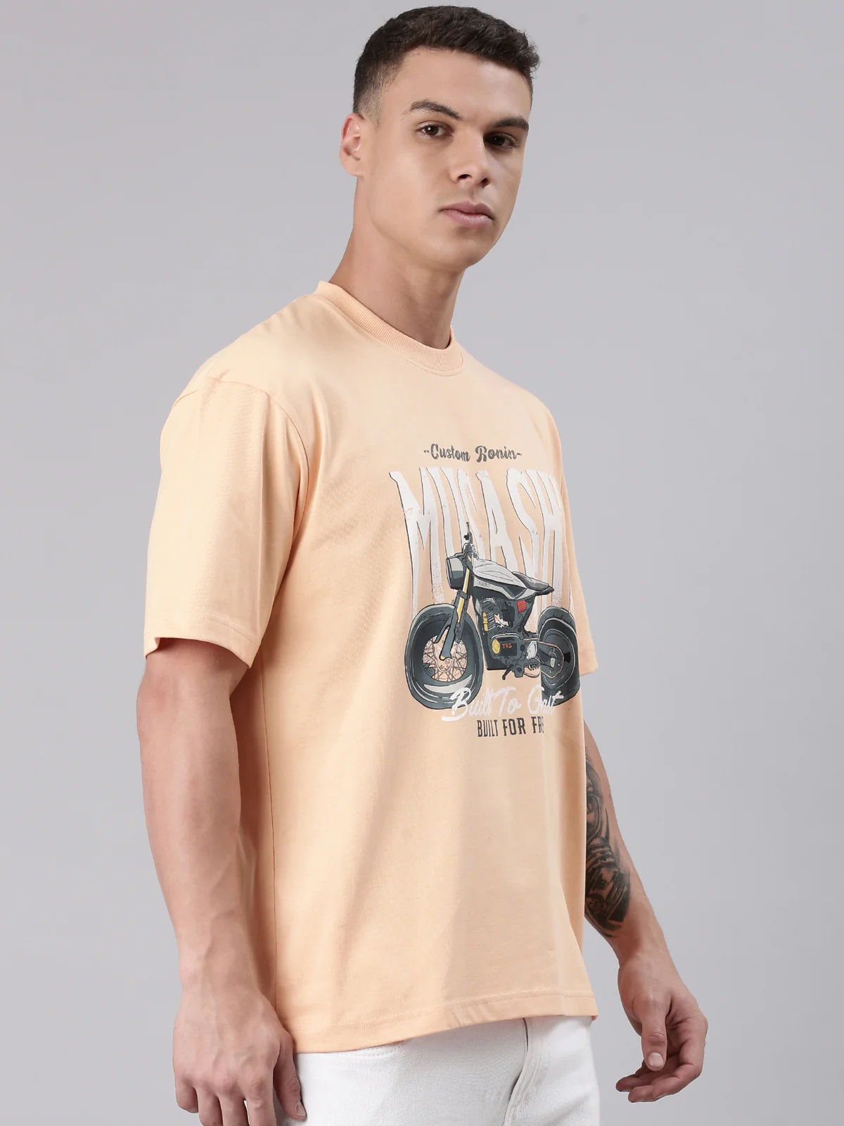 TVS Lifestyle 100% Cotton Oversized Graphic T-shirt for Men | Premium 220 GSM Heavyweight Tee with Relaxed Fit | Soft Cotton Oversized T Shirt for Boys | Durable Ribbed Neckline Streetwear Style - Image 30