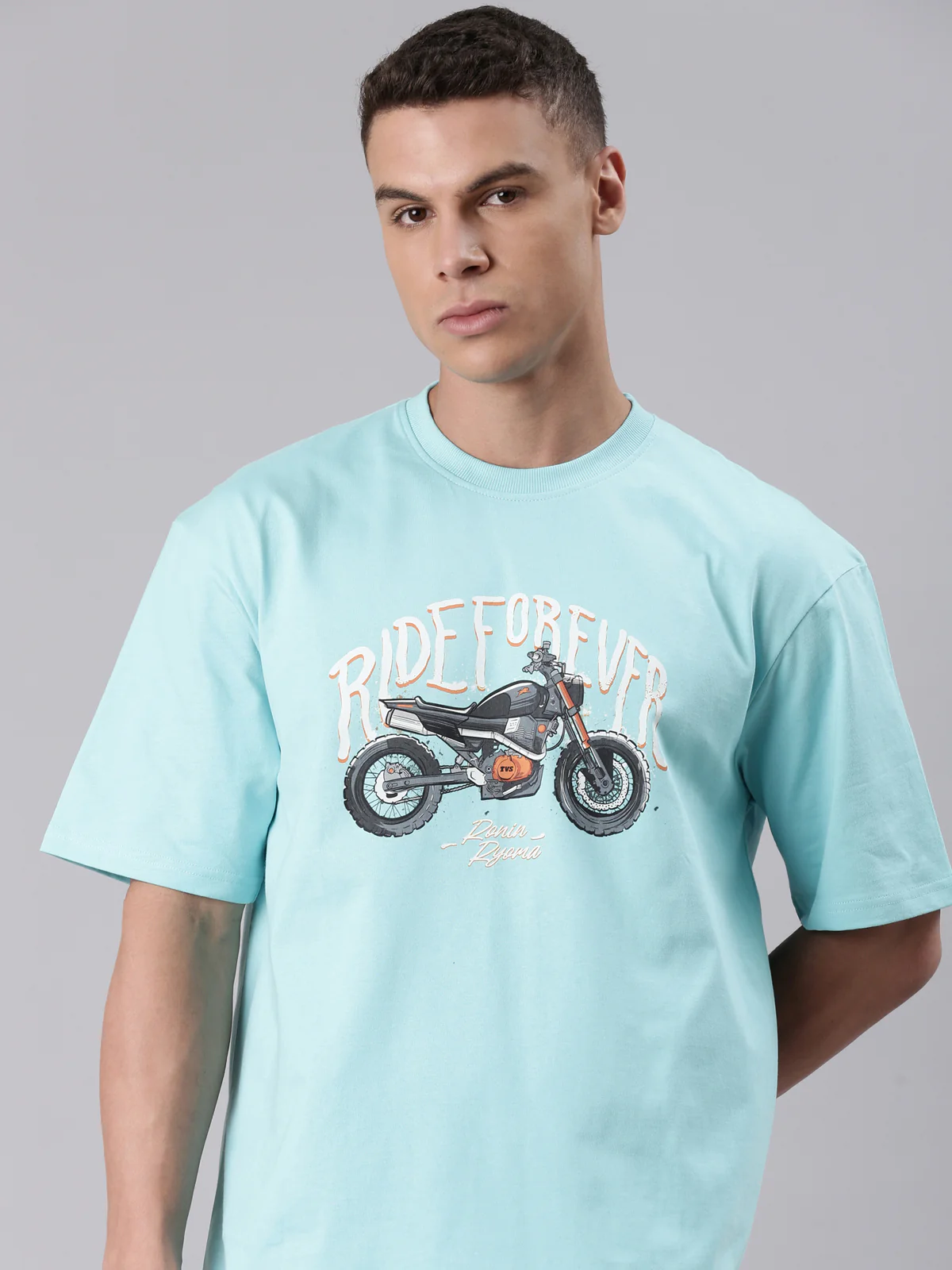 TVS Lifestyle 100% Cotton Oversized Graphic T-shirt for Men | Premium 220 GSM Heavyweight Tee with Relaxed Fit | Soft Cotton Oversized T Shirt for Boys | Durable Ribbed Neckline Streetwear Style - Image 34