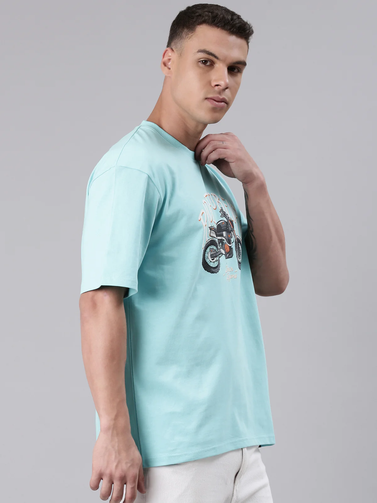 TVS Lifestyle 100% Cotton Oversized Graphic T-shirt for Men | Premium 220 GSM Heavyweight Tee with Relaxed Fit | Soft Cotton Oversized T Shirt for Boys | Durable Ribbed Neckline Streetwear Style - Image 38