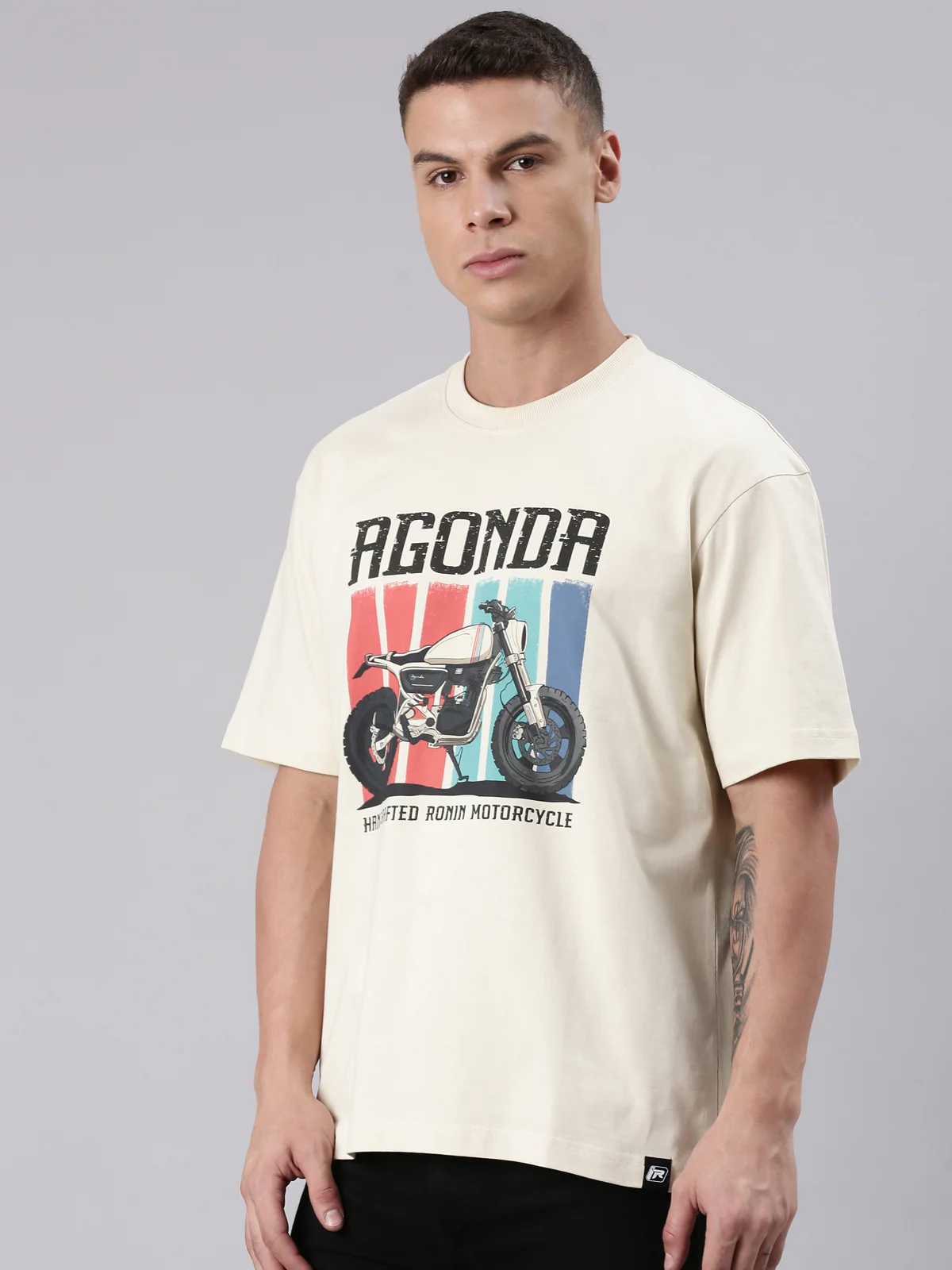 TVS Lifestyle 100% Cotton Oversized Graphic T-shirt for Men | Premium 220 GSM Heavyweight Tee with Relaxed Fit | Soft Cotton Oversized T Shirt for Boys | Durable Ribbed Neckline Streetwear Style - Image 5