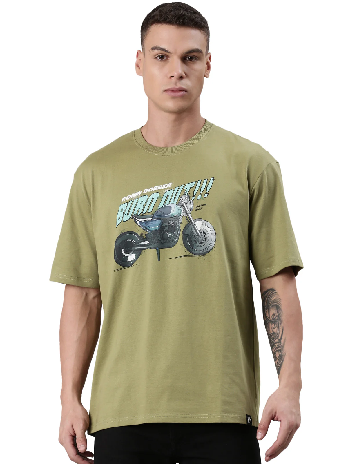 TVS Lifestyle 100% Cotton Oversized Graphic T-shirt for Men | Premium 220 GSM Heavyweight Tee with Relaxed Fit | Soft Cotton Oversized T Shirt for Boys | Durable Ribbed Neckline Streetwear Style - Image 9