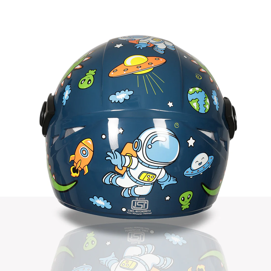 TVS Moto Jr. Kids Helmet |Fun Glow in the Dark Graphics | Lightweight ISI Certified ABS Shell| Removable Cheek Pads | Ideal Kids Bike Helmet for Cycle Scooter Daily Ride Comfort & Protection - Image 11