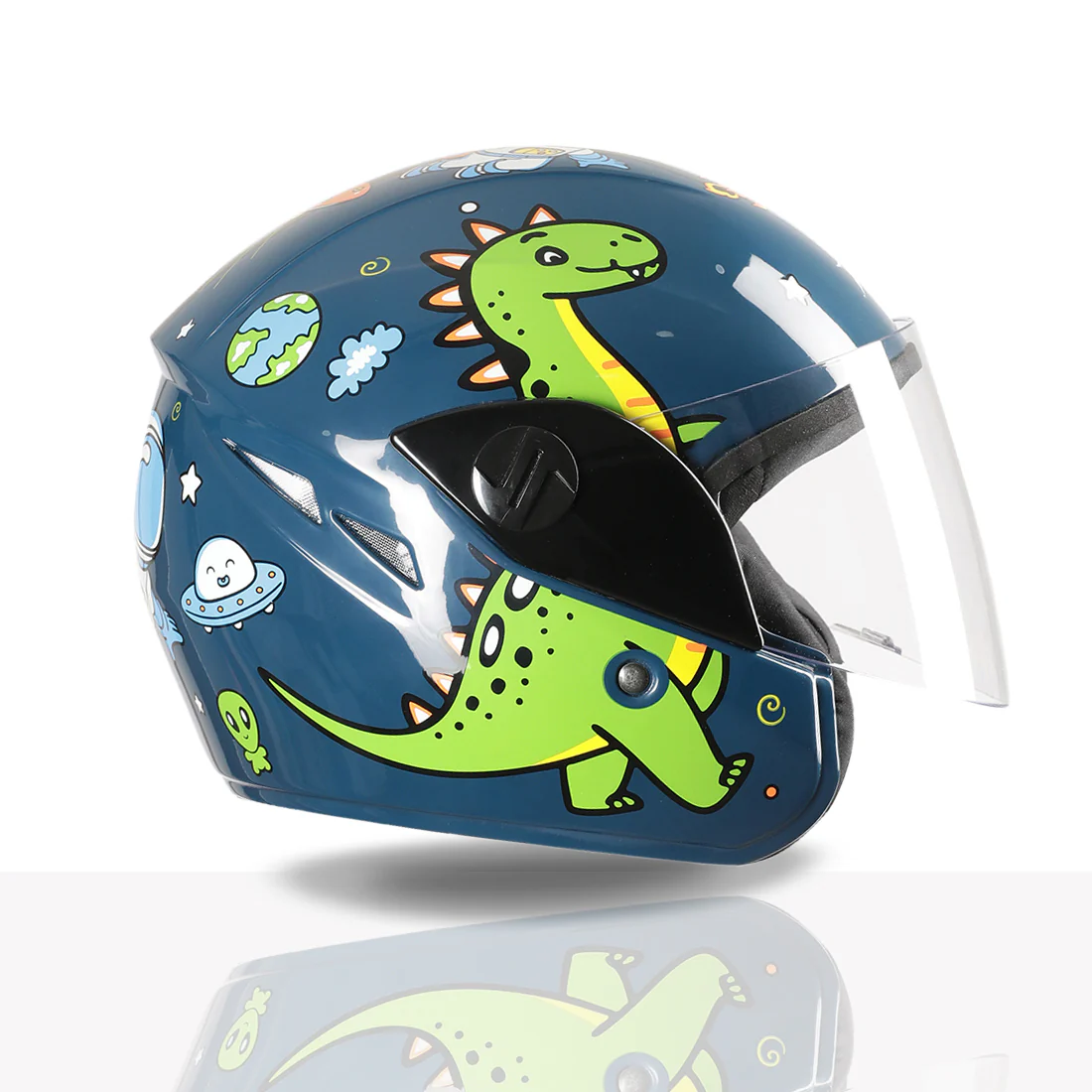 TVS Moto Jr. Kids Helmet |Fun Glow in the Dark Graphics | Lightweight ISI Certified ABS Shell| Removable Cheek Pads | Ideal Kids Bike Helmet for Cycle Scooter Daily Ride Comfort & Protection - Image 14