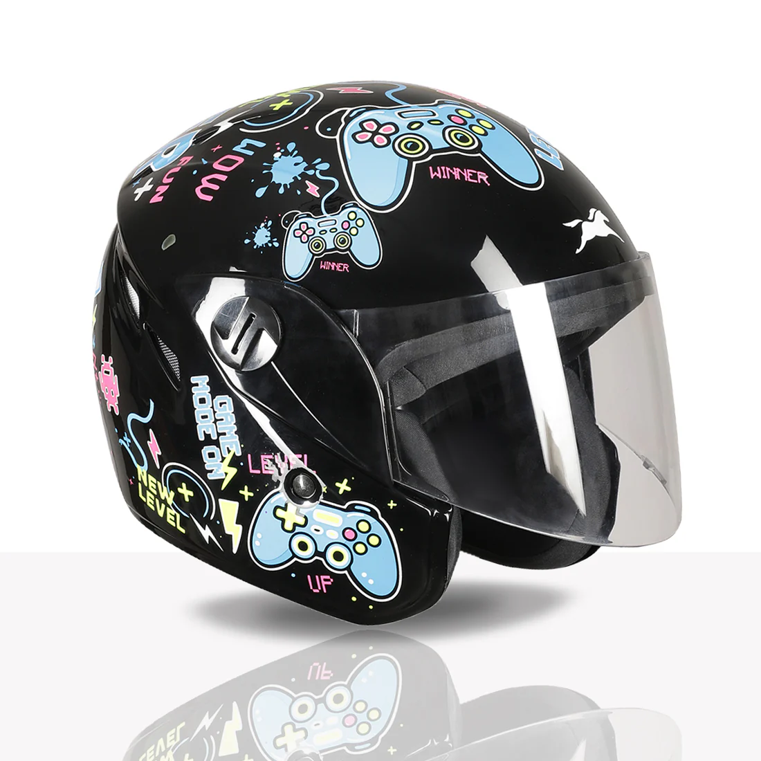 TVS Moto Jr. Kids Helmet |Fun Glow in the Dark Graphics | Lightweight ISI Certified ABS Shell| Removable Cheek Pads | Ideal Kids Bike Helmet for Cycle Scooter Daily Ride Comfort & Protection - Image 7