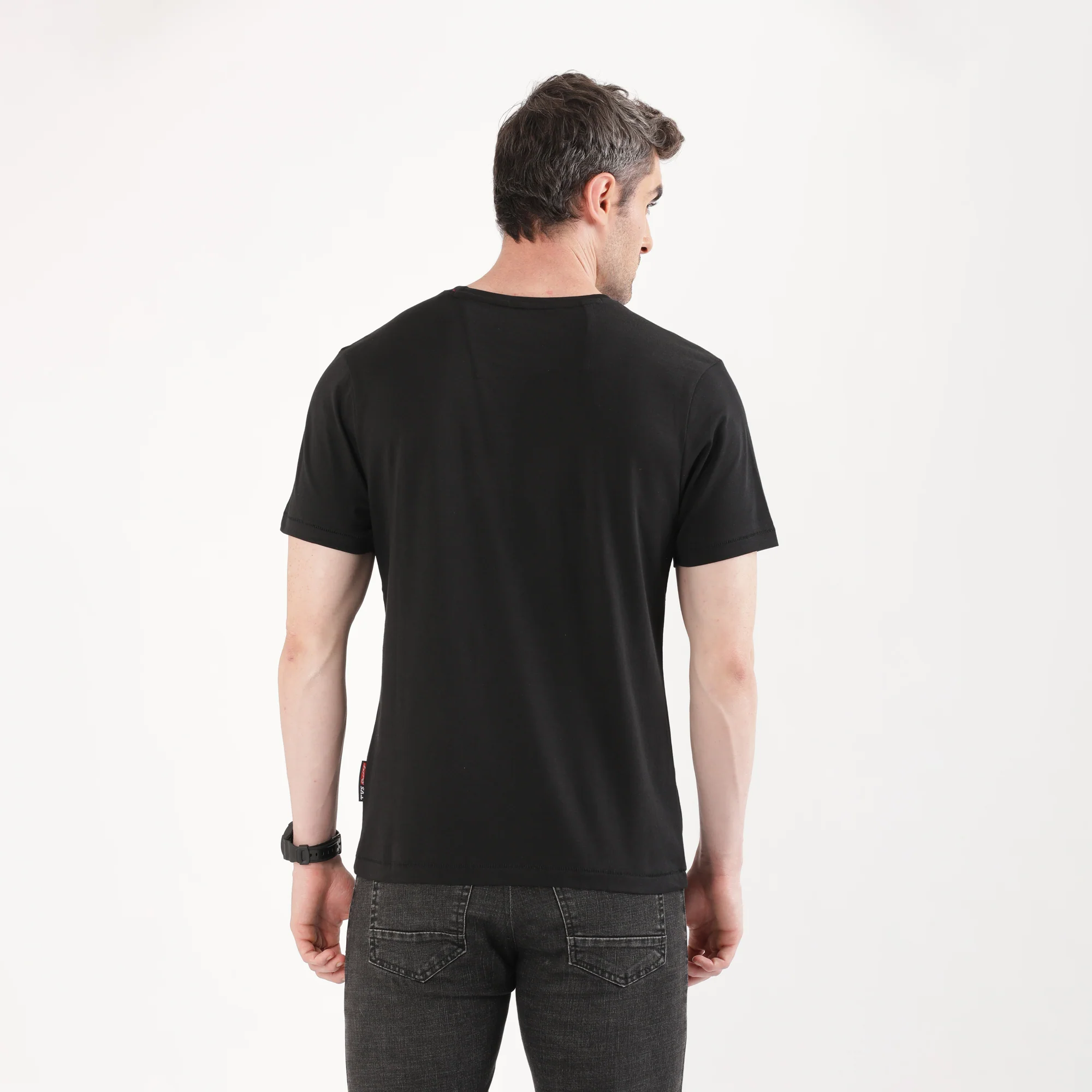 TVS Originals Collection Crew Neck T-Shirt – Bold Street Style, 100% Pure Cotton, Ultra-Soft Comfort, Breathable Anti-Odor Fabric, Skin-Friendly & Long-Lasting Durability for Riders (Racing Black) - Image 2
