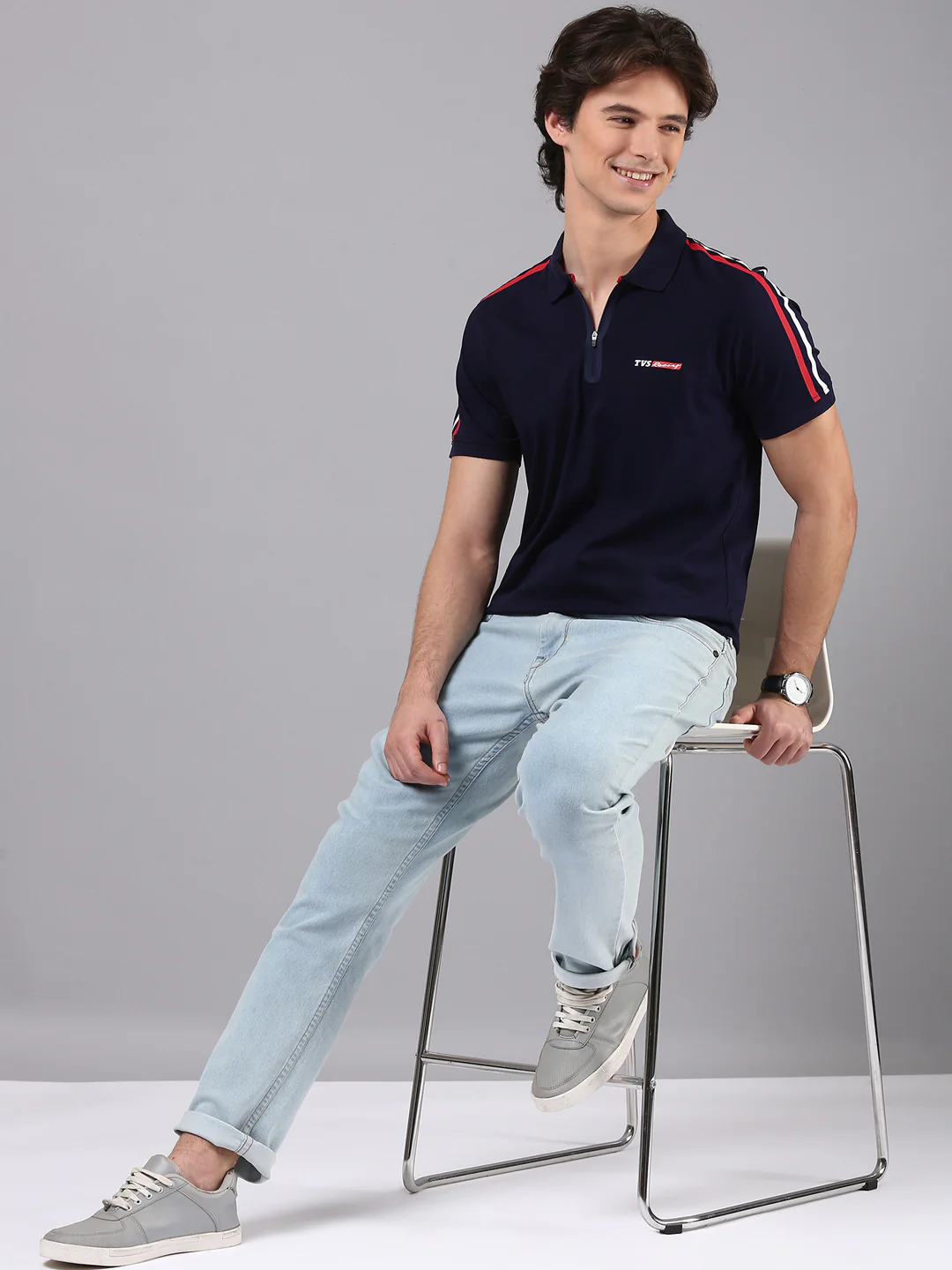 TVS Originals Racing 100% Cotton Mercerised Polo T-Shirt | 180 GSM | Sleek Zipper Placket | Soft Sheen Finish | Lightweight & Durable | Regular Fit | Heat-Sealed Neck | Premium Everyday Wear - Image 10