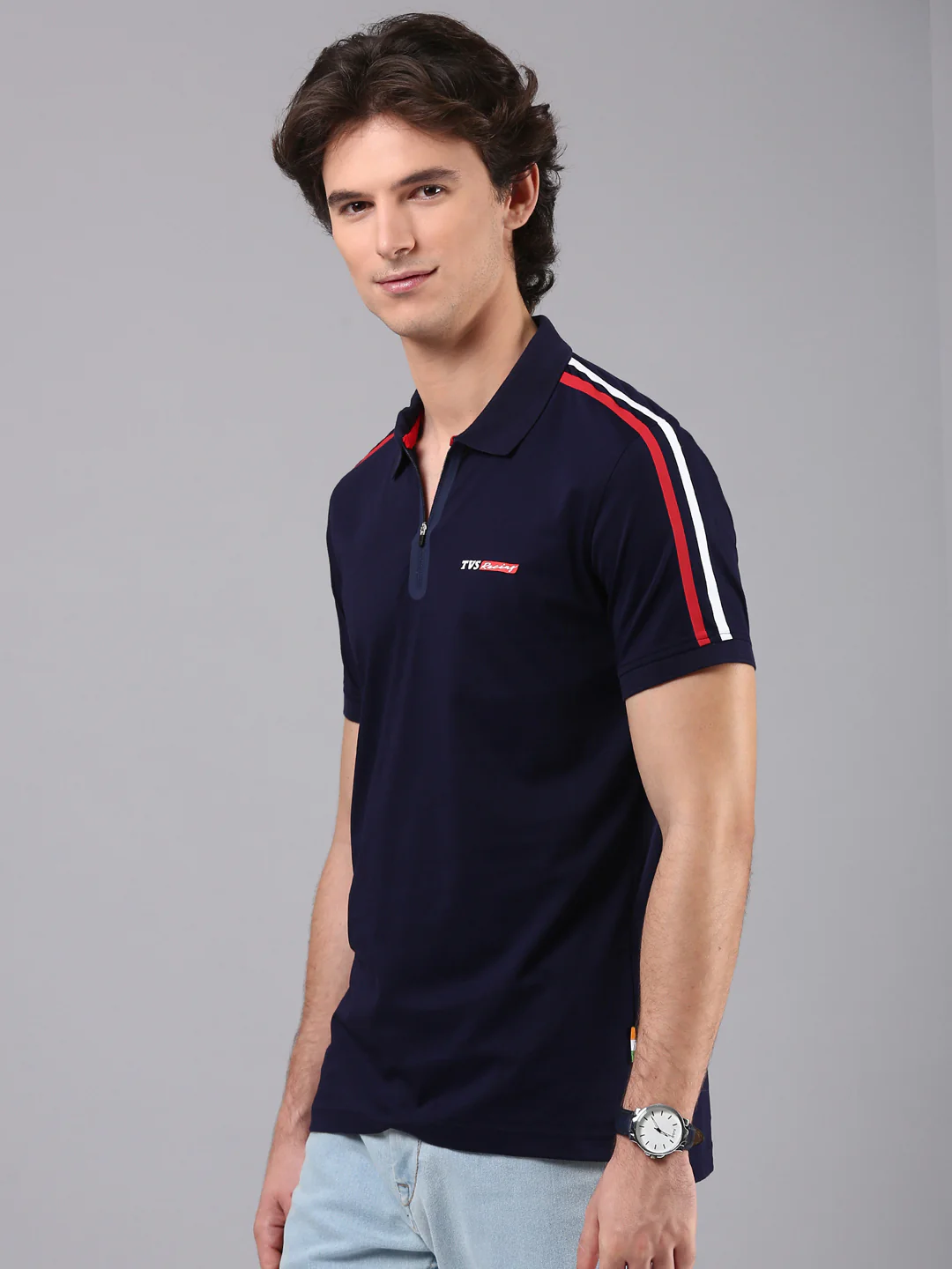 TVS Originals Racing 100% Cotton Mercerised Polo T-Shirt | 180 GSM | Sleek Zipper Placket | Soft Sheen Finish | Lightweight & Durable | Regular Fit | Heat-Sealed Neck | Premium Everyday Wear - Image 6