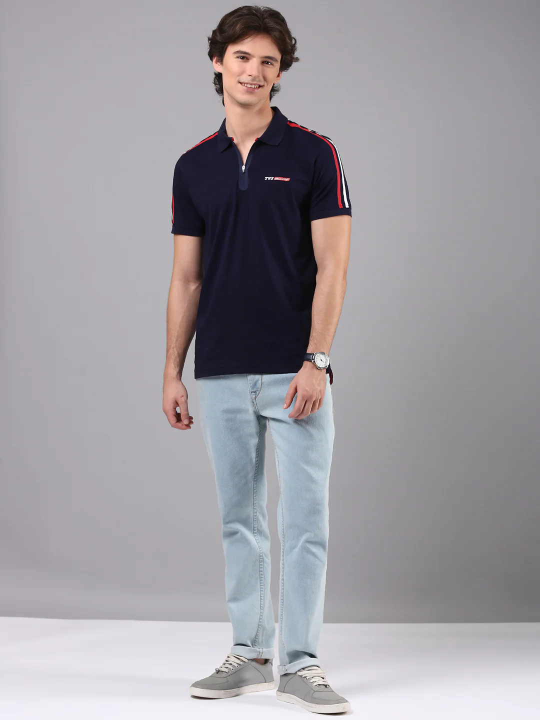 TVS Originals Racing 100% Cotton Mercerised Polo T-Shirt | 180 GSM | Sleek Zipper Placket | Soft Sheen Finish | Lightweight & Durable | Regular Fit | Heat-Sealed Neck | Premium Everyday Wear - Image 9