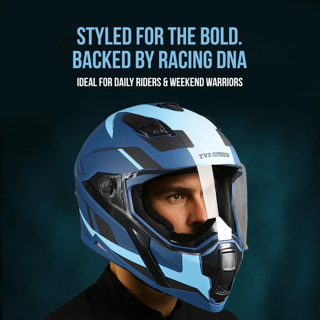 TVS Racing Anti Matter Full Face Helmet for Bike & Motorcycle Riders # -DOT & ISI Certified-Lightweight ABS Shell, UV Resistant-Ventilated Comfort Liner, Quick-Release Visor & Chin Strap - Image 15