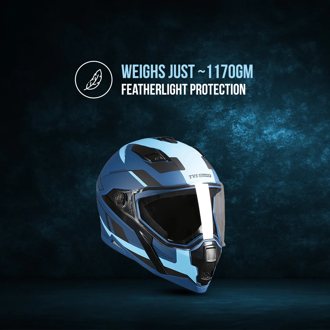 TVS Racing Anti Matter Full Face Helmet for Bike & Motorcycle Riders # -DOT & ISI Certified-Lightweight ABS Shell, UV Resistant-Ventilated Comfort Liner, Quick-Release Visor & Chin Strap - Image 18