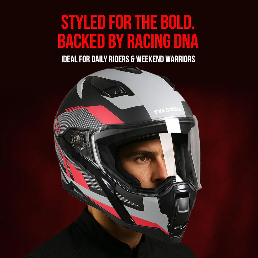 TVS Racing Anti Matter Full Face Helmet for Bike & Motorcycle Riders # -DOT & ISI Certified-Lightweight ABS Shell, UV Resistant-Ventilated Comfort Liner, Quick-Release Visor & Chin Strap - Image 29